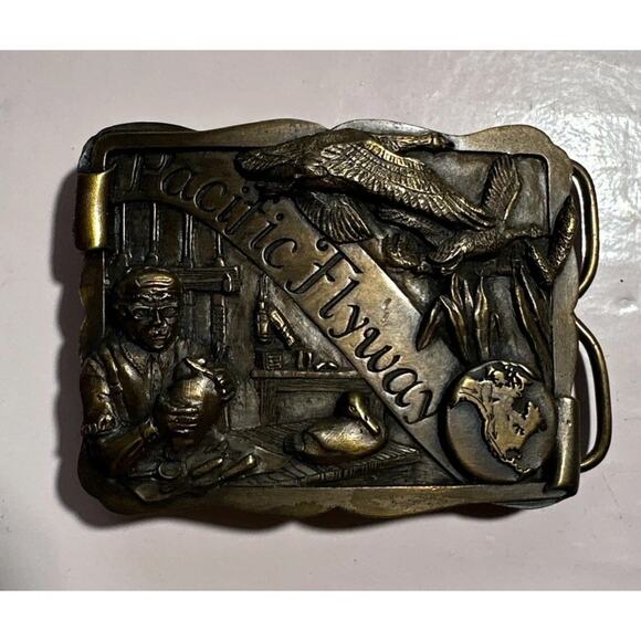 1984 1st Edition Pacific Flyway Belt Buckle by LTD PREMIUM CO Number 29 - Picture 2 of 12